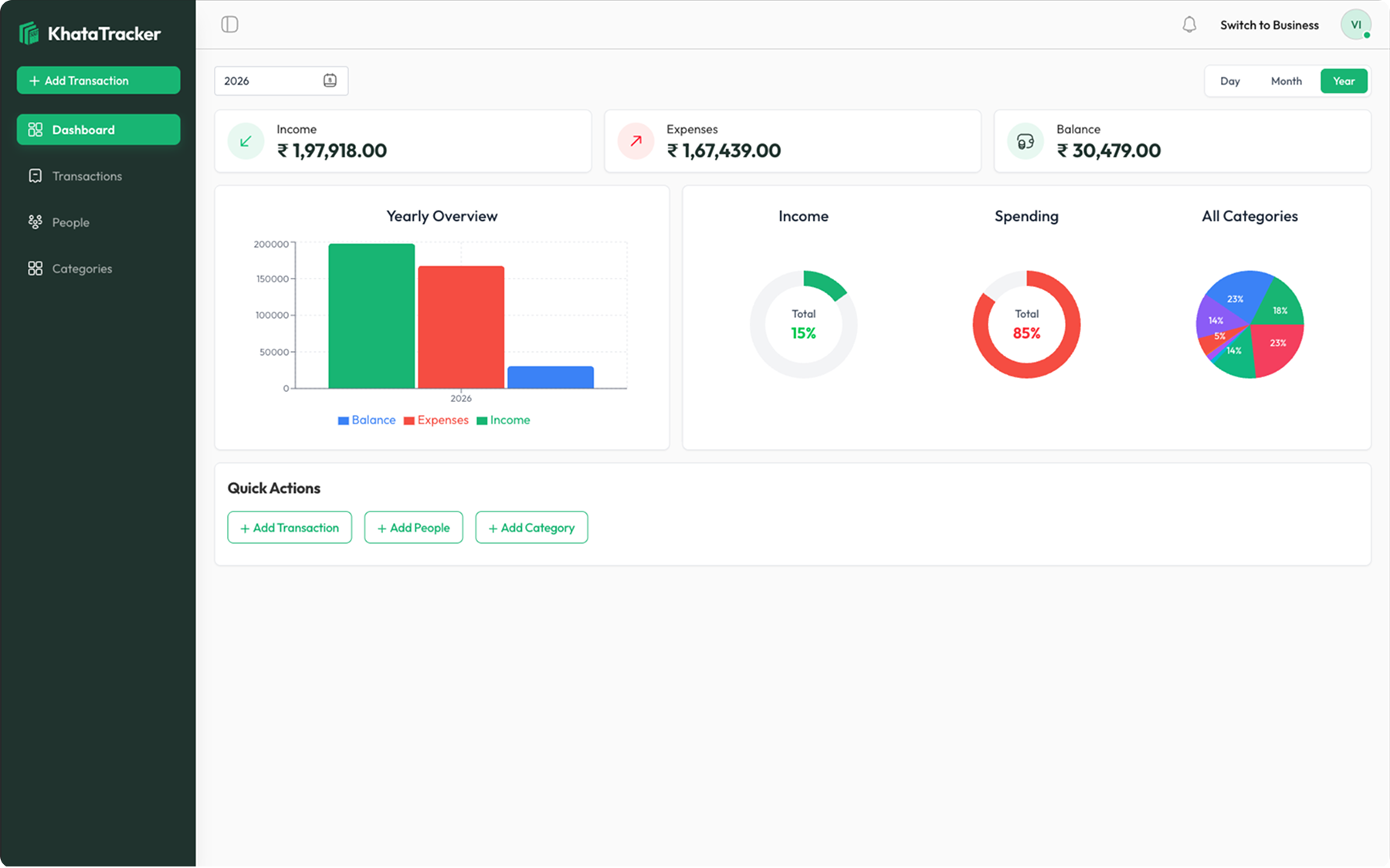 Khata Tracker Personal Tracker — expense and khata ledger overview