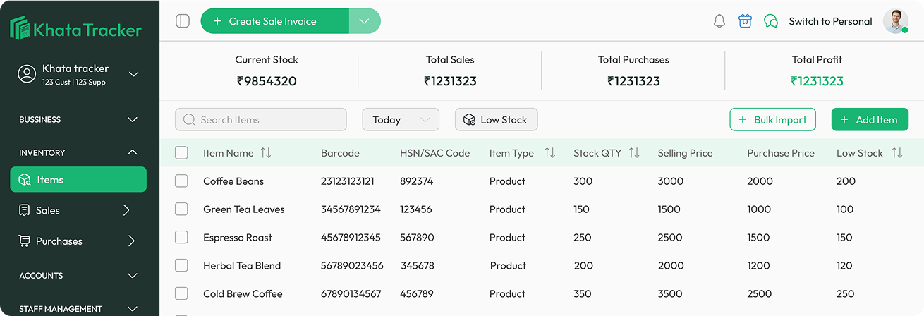 Inventory Management with Low-Stock Alerts
